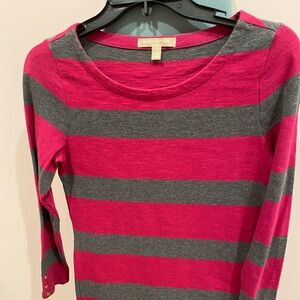 Banana Republic Pink and Gray Striped knit dress